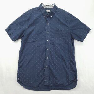 Hickey Freeman Shirt Mens XL Blue Golf Short Sleeve Cotton Classic Button-Down